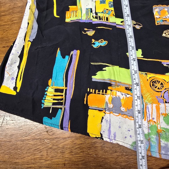 Vintage Sharon Anthony Abstract Art Print Button Down Rayon Plus Size Top 22‎ - Picture 8 of 11